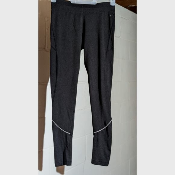 Danskin Now Black Athletic Leggings Activewear Workout Reflective Stripe Small - Picture 2 of 5